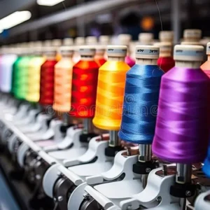 modern-automatic-sewing-embroidery-spinning-machine-textile-industry-factory-concept-multi-colored-reel-thread-set-up-331967447