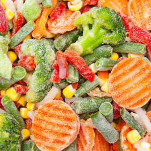 Close up of frozen vegetables